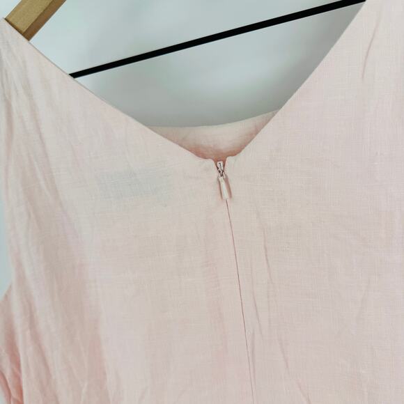 Vintage Bloomingdale’s Linen Sleeveless Dress Light Pink Sheath Cottagecore 12P - Picture 6 of 10